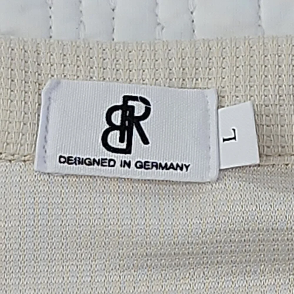 Banana Republic Waffle Knit Sweater Men's L Taupe 1/4‎ Zip Long Sleeve EUC LN